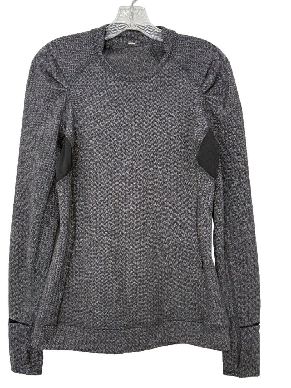 Lululemon Think Fast Long Sleeve Heathered Herringbone Women's top size 10 - Picture 3 of 9